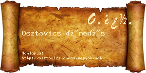 Osztovics Éneás névjegykártya